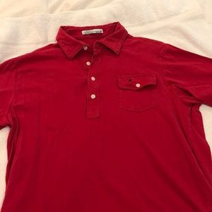 Red, size Large Criquet golf shirt; Black logo